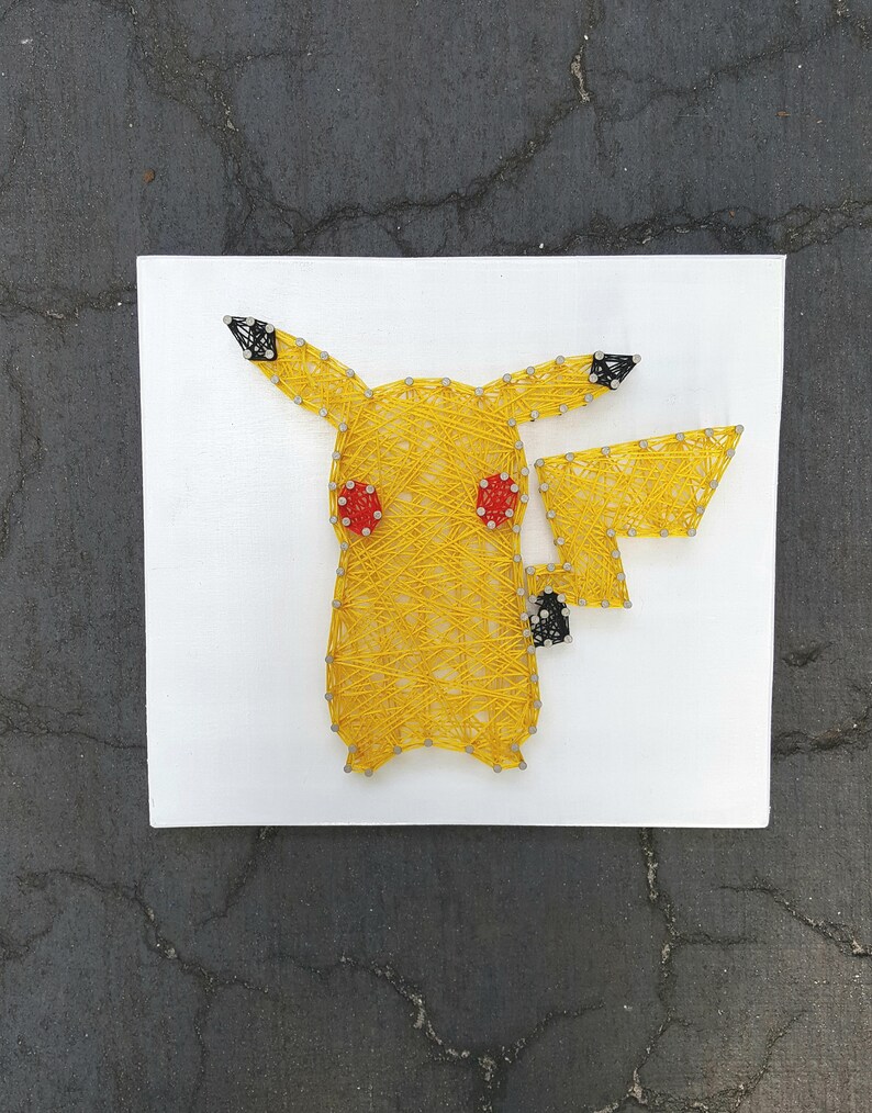 Pikachu String Art Pokemon Wall Art Home Decor Boys Room Etsy