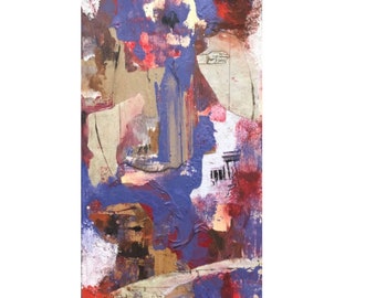 MIXED MEDIA, one planet, Rencontre LEONARDO aujourd'hui, acrylique, bois, violet, rouge, peinture originale, collage