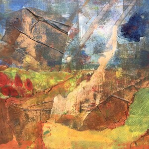 COLLAGE, Keilrahmen, rot grün blau, MOTHER EARTH, Original Gemälde, unique canvas art, Art, Kunst, abstrakt, Landschaft, Bild, Frühling zdjęcie 9