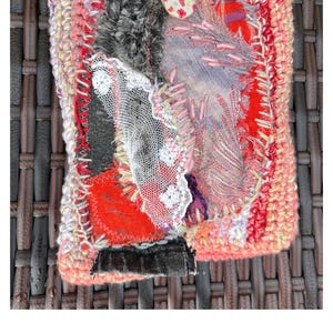 Tasche, boho, Unikat handgemacht, rot rosa grau, SUMI-E, unique art, folk art, Hommage Japan, upcycling, nachhaltig, Geschenke Frauen,Urlaub