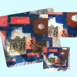 COLLAGE, ESCAPE, pittura originale, acrilico, tecnica mista, arte, arte, unico, carta, arte popolare