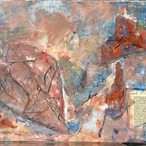 Dipinto originale, cornice, IL CUORE VULNERABILE, opera d'arte unica su tela, collage, tecnica mista, acrilico, tela, stile marmo