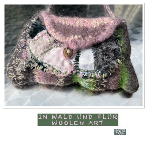 Tasche, boho, rosa grün, IN WALD und FLUR, Unikat handgemacht, unique, Natur, ethno, nachhaltig, Geschenke Frauen, Trachtentasche,upcycling