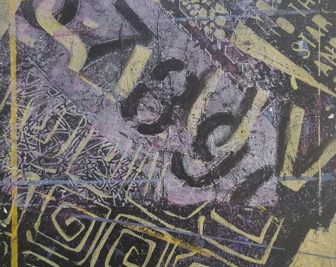 Original Acrylic Painting: Writings on the Wall Series, 12x12in Framed