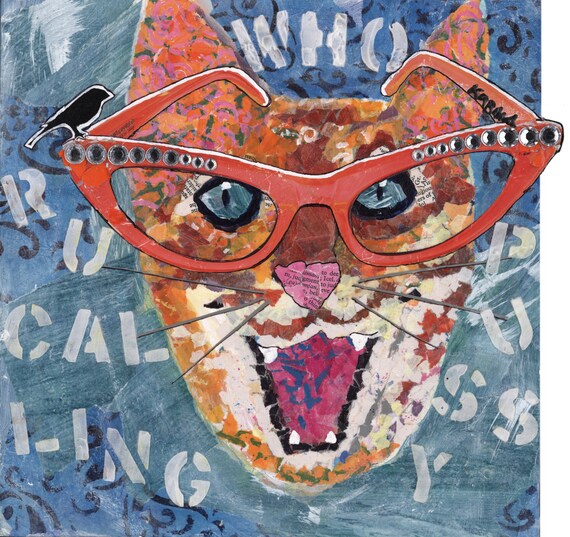 Pussycat Original Artwork Collage