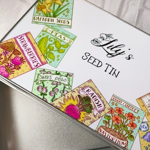 Gardeners tin | Seed tin | Granddad Gift tin | Allotment gift | Safe Box | Greenfinger Gift | Sister Auntie Brother Grandma Mum Dad