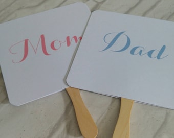 Baby Shower Paddle Fans | Christening Day Game | Mum Baby Pink Blue | Mom & Dad Fun Photo  Props