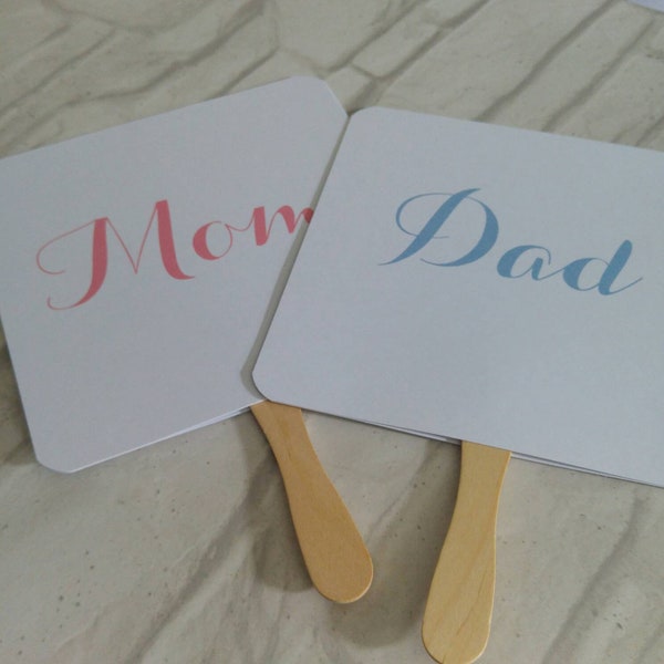 Baby Shower Paddle Fans | Christening Day Game | Mum Baby Pink Blue | Mom & Dad Fun Photo  Props