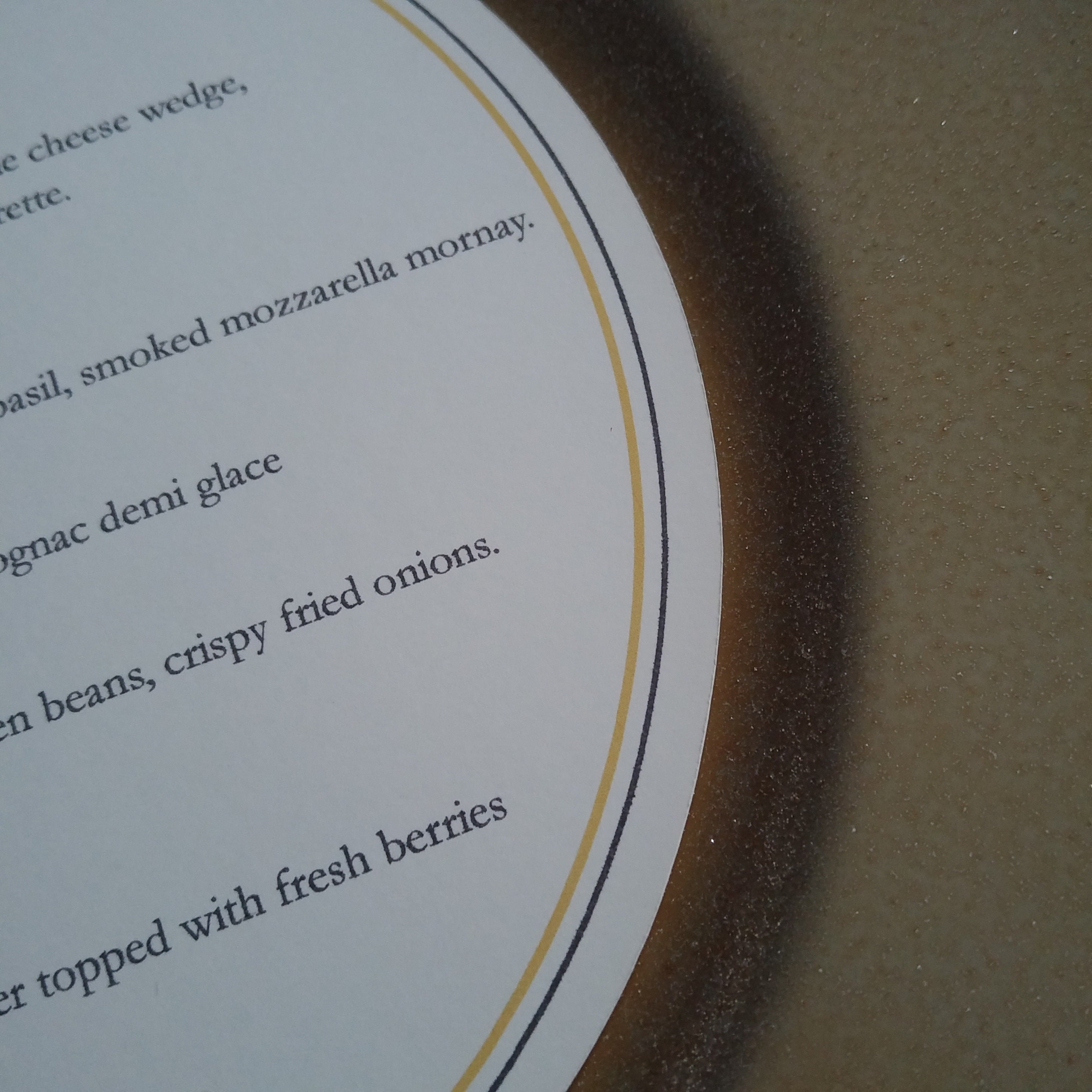 Wedding Charger Plate Menu Round Black and Gold Place Setting Etsy UK