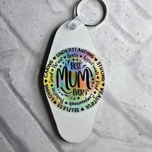 Best Mum Cottage Schlüsselring | Geschenk für sie | Unter 5 | Muttertag Neuheit Geschenk | Gedruckt Schlüsselhalter aus Holz
