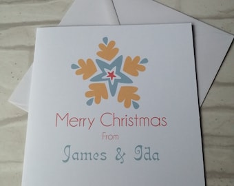 Nordic Scandinavian Personalised Christmas Cards Star Design