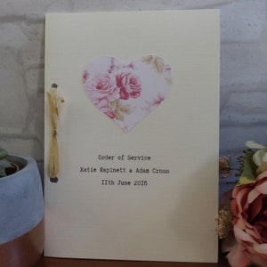 Vintage Wedding Order of Service Programs