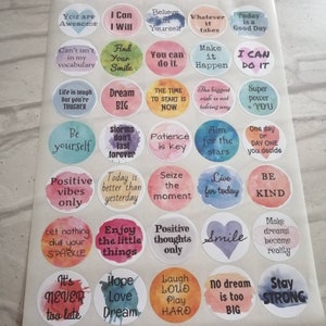 Motivational Quote Stickers | Wellbeing Awareness Planner | Inspirational Positive Attitudes