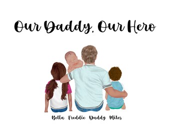 Personalised Daddy Print | Family Keepsake Gift | Fathers day Gift Memento | Children Print