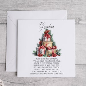 Carte de Noël de grand-mère | Carte spéciale momie | Carte-cadeau personnalisée Arbre à poèmes | Carte de Noël | carte pour elle | Tante Sœur Grand-mère