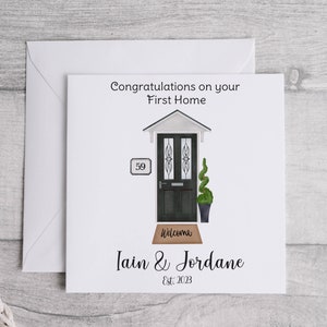 Félicitations personnalisées pour votre nouvelle carte de vœux | Carte de porte d'entrée | Cadeau de pendaison de crémaillère | Carte de bienvenue de la maison | Nouvelle adresse