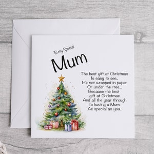 Carte de Noël de maman | Carte spéciale momie | Carte-cadeau personnalisée Arbre à poèmes | Carte de Noël | carte pour elle | Tante Sœur Grand-mère