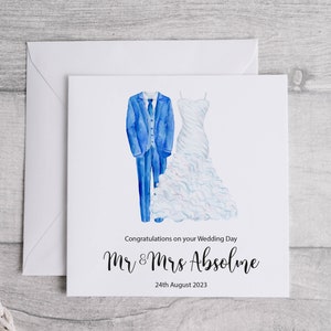 Carte de mariage de M. et Mme | Félicitations pour votre mariage | Carte-cadeau de mariage | Lors de votre journée spéciale
