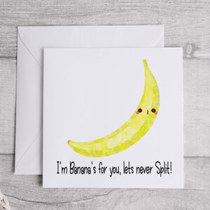 Carte de Saint-Valentin drôle de banane | petite amie | Carte de comédie de femme | Jeu de mots petit ami | Carte blague mari