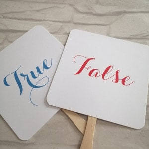 True or false Game | Paddle Fan Royal Blue & Red | Fun Wedding Photo  Props