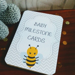 Baby Milestone Card | Bumble Bee Photo Prop | Black & Yellow Keepsake Cards | New Mum Gift