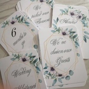 Jalon de mariage, accessoire photo souvenir fiançailles floral géométrique cartes/cadeau de fête nuptiale
