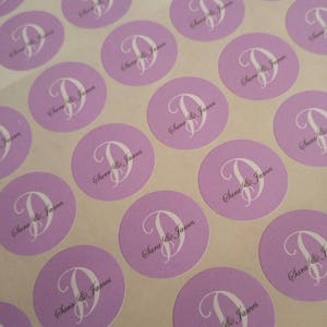 Personalised Wedding Stickers | Round Name Elegant Envelope Seals | 2.5cm labels