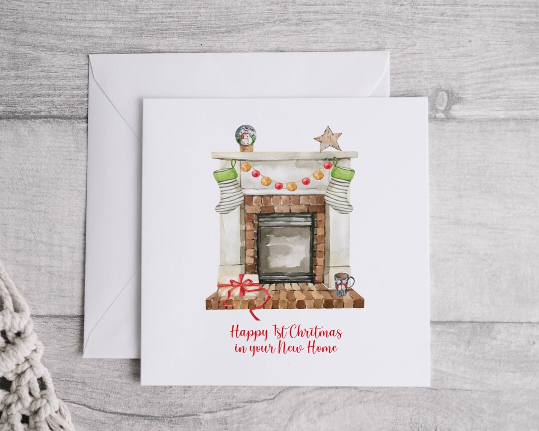 1st Christmas In New Home Greeting Card – For Daughter, Son, Friend, Neighbour