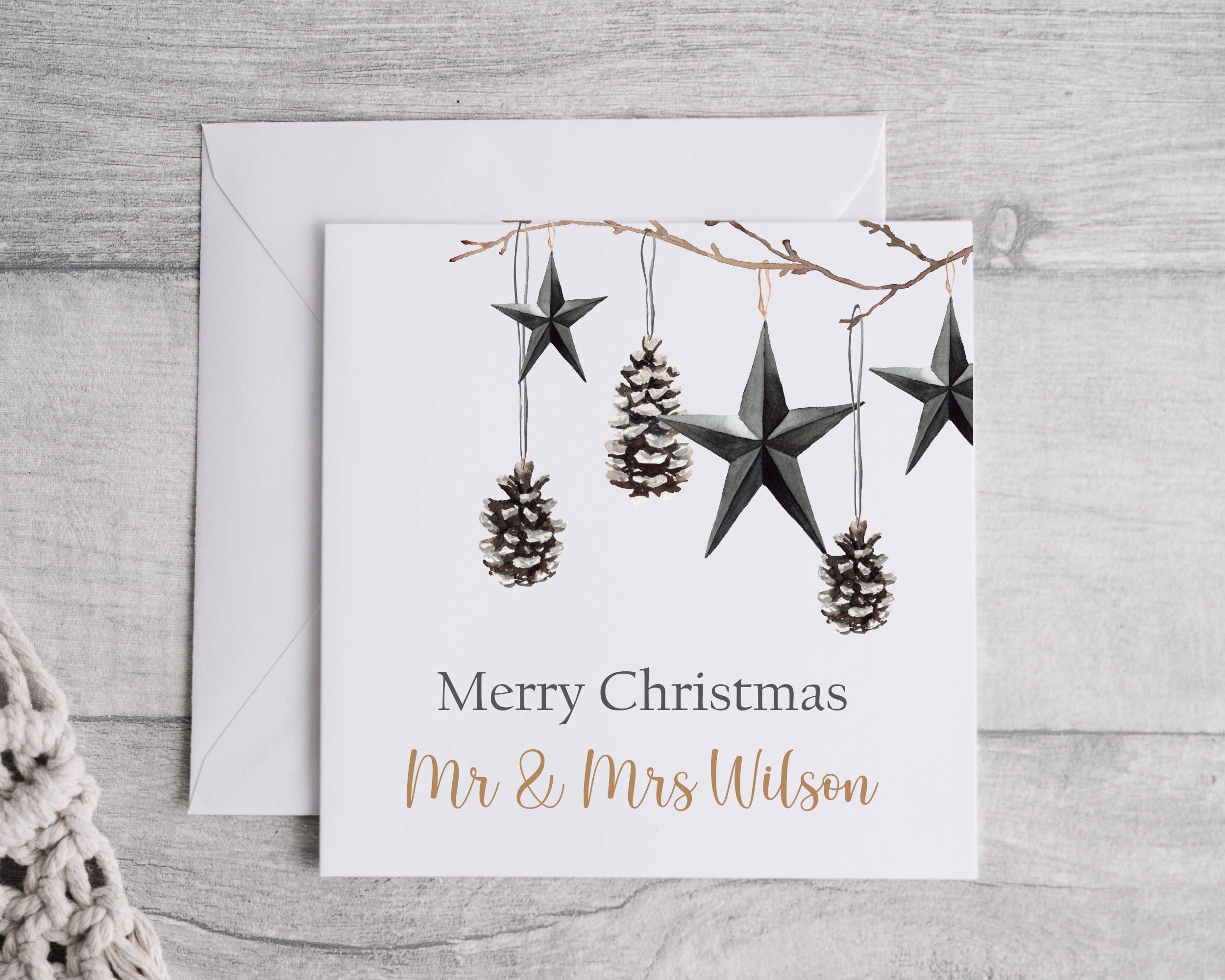 Black and white christmas cards deals