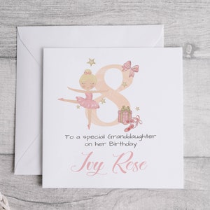 carte d'anniversaire ballerine | Anniversaire spécial petite-fille | carte d'anniversaire princesse | Carte anniversaire petite fille nièce soeur petite-fille