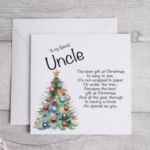 Biglietto di Natale personalizzato per lo zio: regalo dell&#39;albero della poesia