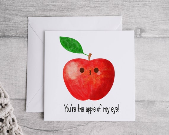 Funny Apple Valentines Card Girlfriend Card Wife Comedy - Etsy Funny Apple Valentines Card Girlfriend Card Wife Comedy - Etsy