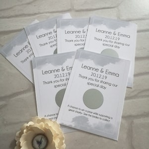 Cartes à gratter Gagnez un verre | Cadeaux de mariage personnalisés | Jeton de boisson