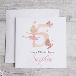 carte d'anniversaire ballerine | Anniversaire spécial fille | carte d'anniversaire princesse | carte d'anniversaire de petite fille | Nièce Sœur Petite-fille
