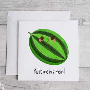Carte de Saint-Valentin drôle de melon | petite amie | Carte de comédie de femme | Jeu de mots petit ami | Carte blague mari