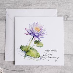 carte d'anniversaire fleur de naissance | Papeterie florale spéciale célébration | Carte personnalisée pour elle | carte postale pour maman | Carte Jardin de grand-mère