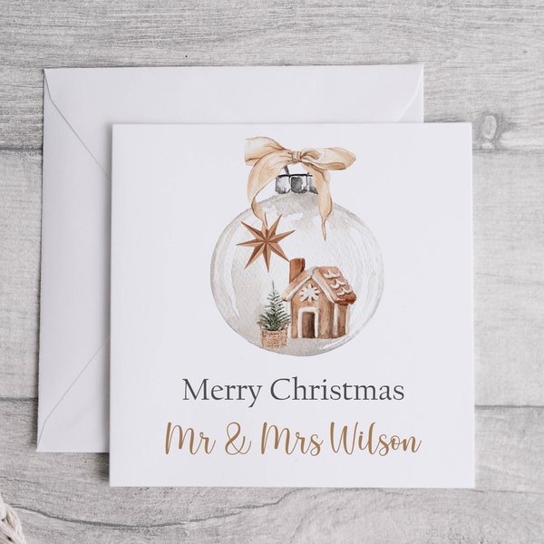Personalised Couples Christmas Card | Special Bauble Card | Family Gift Card | Xmas Card