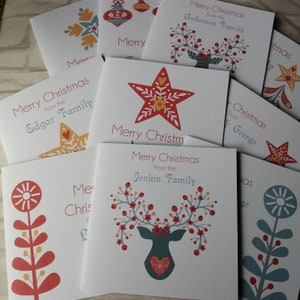 Personalised Pack of Christmas Cards | Nordic Simple Designs | Scandinavian Gift Cards