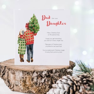 Carte de Noël papa et fille | poème spécial père fille | Souvenir personnalisé