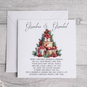 Carte de Noël pour grands-parents | Carte spéciale grand-père | Carte-cadeau personnalisée Arbre à poèmes | Carte de Noël | Carte pour couple | Grand-mère Grand-mère Grand-père