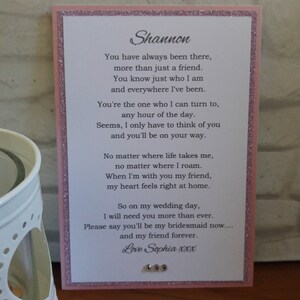 Bridesmaid Proposal Card: Blush Pink Glitter Wedding Keepsake