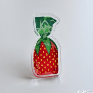 Strawberry Hard Candy Acrylic Pin