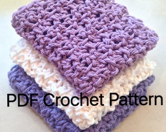 Dishcloth PATTERN Crochet, Beginner Crochet Pattern, Easy Crochet, Easy Dishcloth