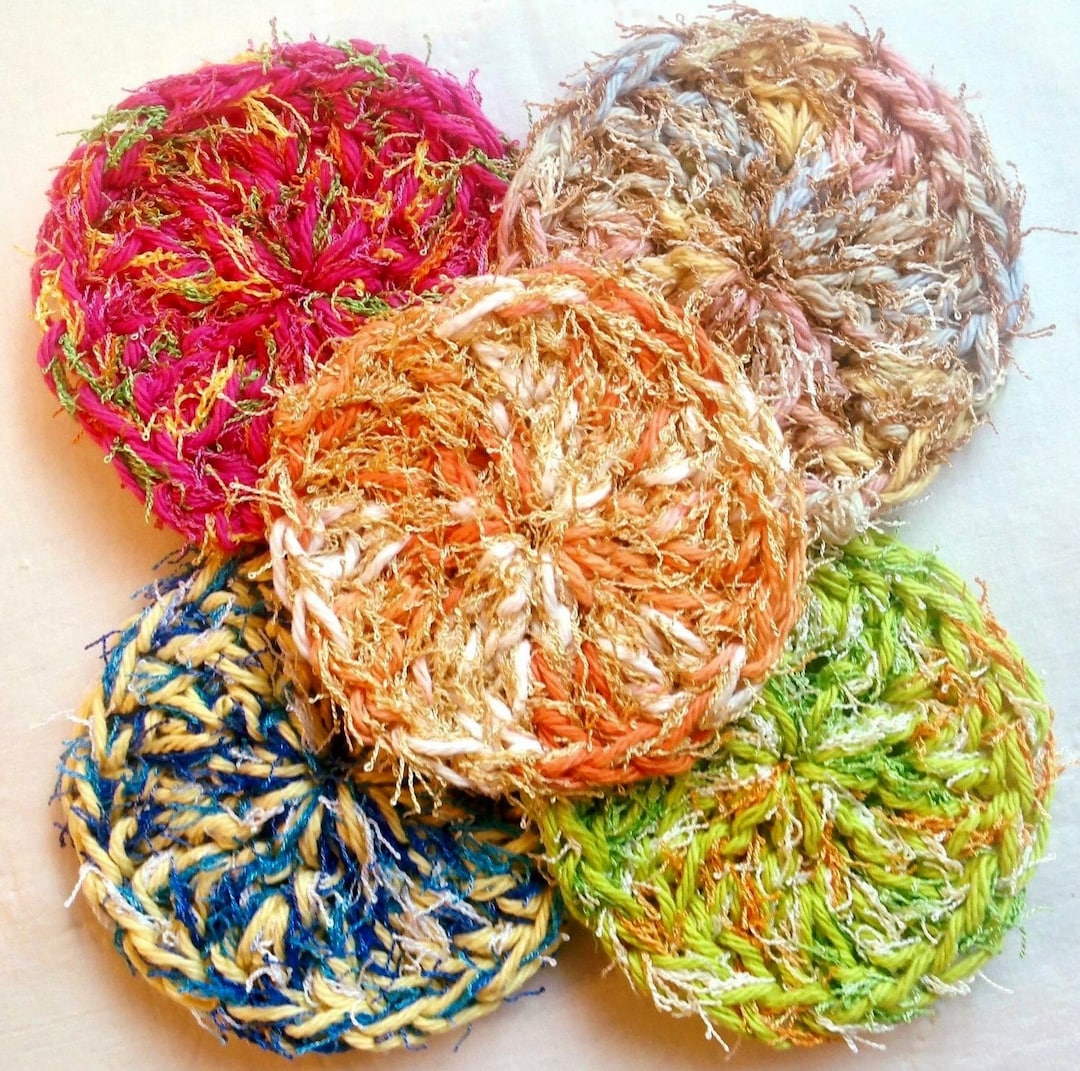 Set of 5 Scrubbies, Kitchen Scrubbies, Reusable, Pot Scrubber, Ready to