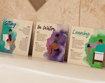 Labor Position Cards – Childbirth Education Tool, Doula Cards, 16 Natural Birth Positions