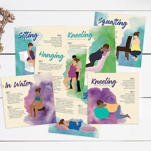 Alternative Labor Positions – Doula Cards, Natural Childbirth Education Tool