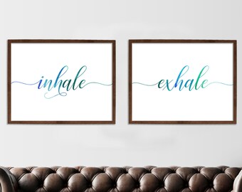 Inhale — Exhale Posters, Set of Two, Instant Download, Printable Files