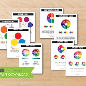 Color Theory Posters, Art Worksheet, Digital PDF, Elementary Art, Color Theory, Primary and Secondary Colors