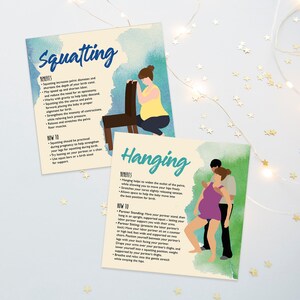 Alternative Labor Positions – Printable Files – Doula Cards, Natural Childbirth Education Tool image 9