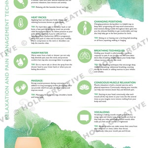 Easing Labor Pain, Birth Education Handout Digital PDF Resource for Childbirth Educators and Doulas image 3